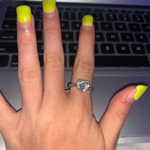 shein heart silver ring.